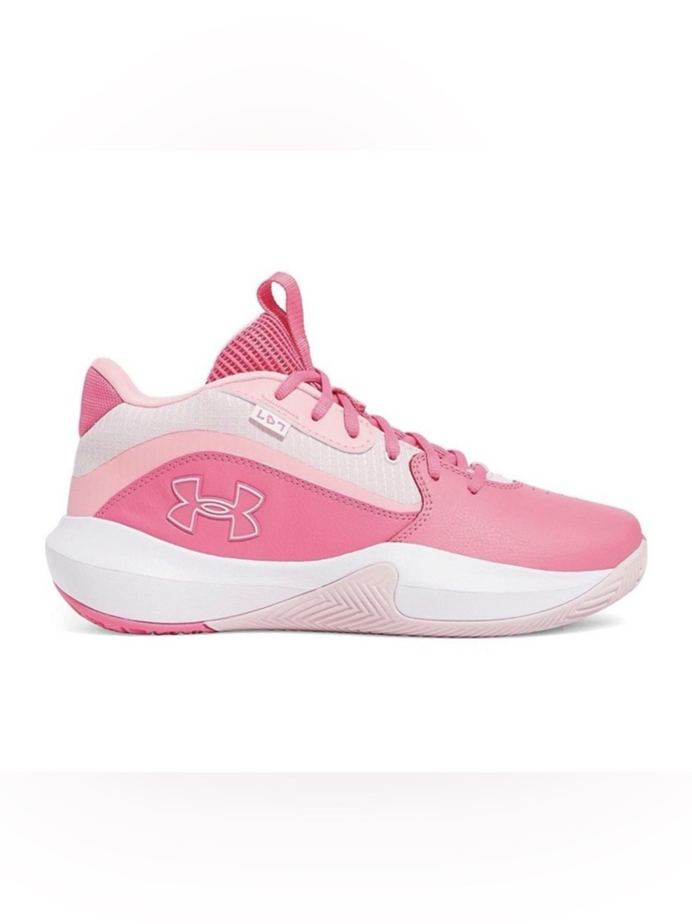 Under Armour Lockdown 7 Pink White Basketball Shoes Mens 9 Womens 10.5